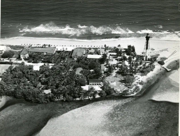 An aerial view of the light station and the inlet